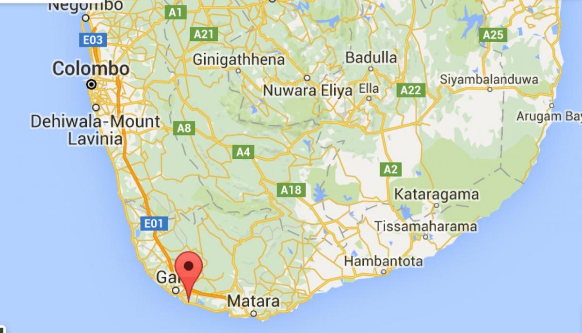  karta jugo-zapadu Šri Lanke