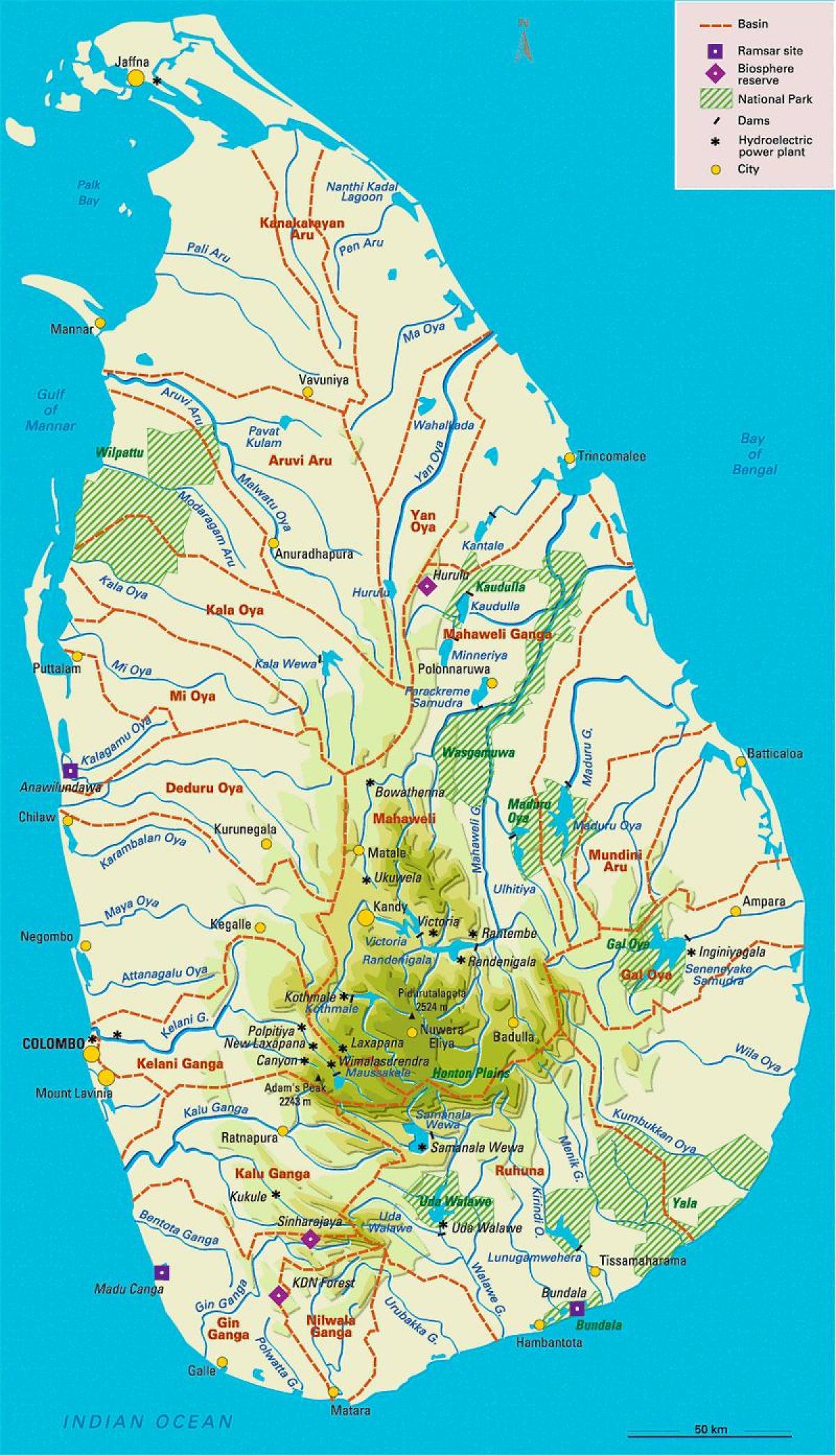 Rijeku Šri Lanke karti u Tamil
