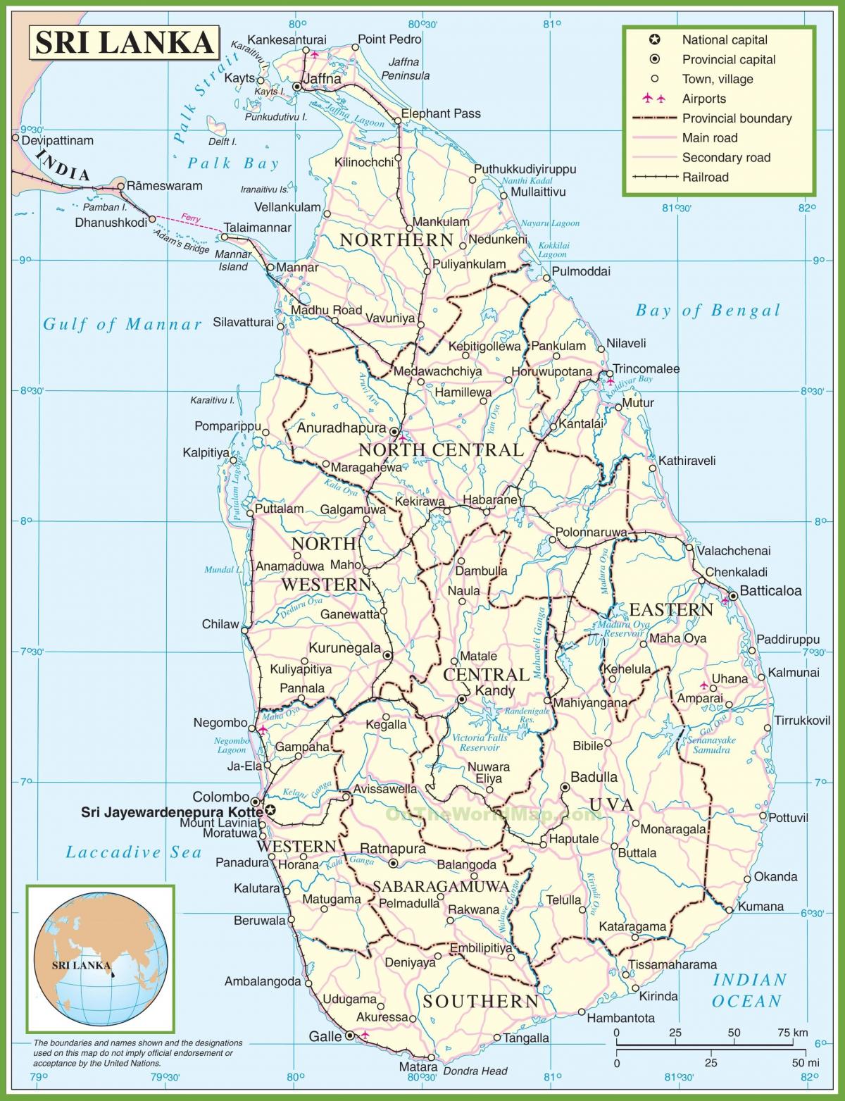 karta Šri Lanke