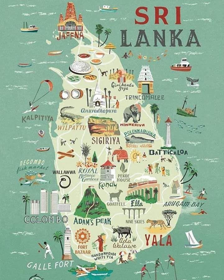 karta Šri Lanke plakat karti 