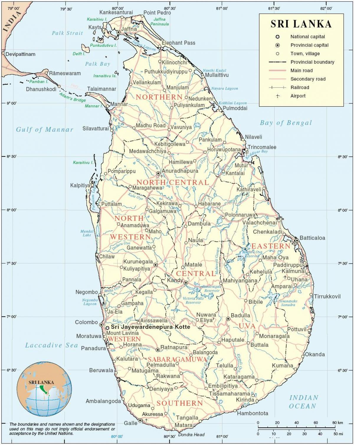 Šri Lanka kartica HD