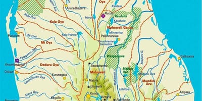 Karta Šri Lanka geografija