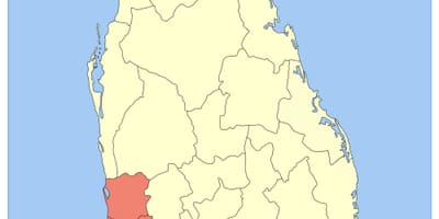 Karta Šri Lanka zapadna provincija