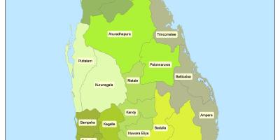 Područje u Šri Lanki karti