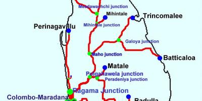 Vlak u Šri Lanki karti